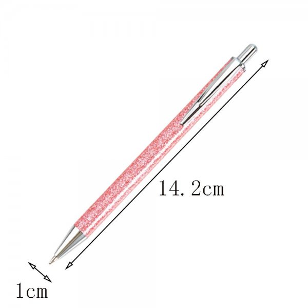 1PC New Glitter Sequin Style Metal Press Ballpoint Pen Luxury Gold Silver Wedding Signature Pen Stationery School Office Supply